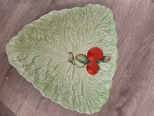 Mid Century Modern Carlton Ware Triangular Lettuce Leaf Dish with Tomato