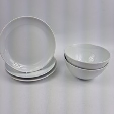 IKEA 365+ White Plates 8" (Set of 3) & Bowls (Set of 2) Susan Pryke Portugal