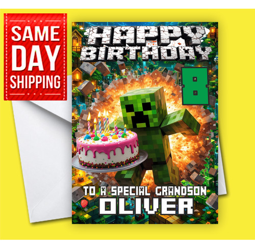 Minecraft birthday card - birthday,