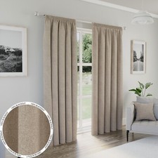 Dallas Pencil Pleat  Lined Curtains, Plain Design, blackout, 2 colours, Thermal,