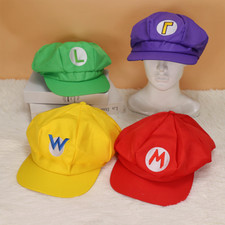 Super Mario Bros Mario Luigi Waluigi Hat Cap Fancy Dress Cosplay Costume Decor