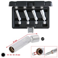KS TOOLS 3/8" Spark Plug Socket Set, 4-Piece, Jointed Magnetic