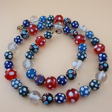 Vintage Venetian Style Eyes Glass Beads Necklace