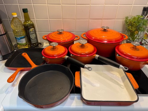 Piece cast iron cookware set - 8,