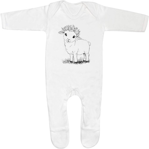 Cute lamb with floral crown - lamb,