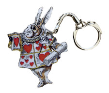 Alice in Wonderland White Rabbit Keyring Alice in Wonderland Keyring - AW6K