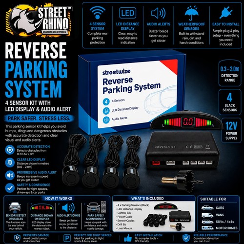 Reverse parking sensors kit - reverse, 4