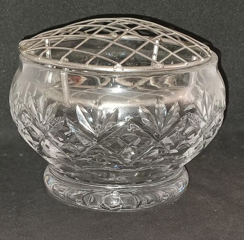Cut glass rose - cut, footed