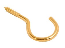 Screw in Hooks Brass Plated