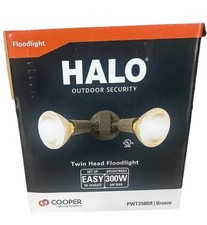 💡Cooper Lighting Halo Outdoor Security Twin Head Flood Light PWT250BR Bronze