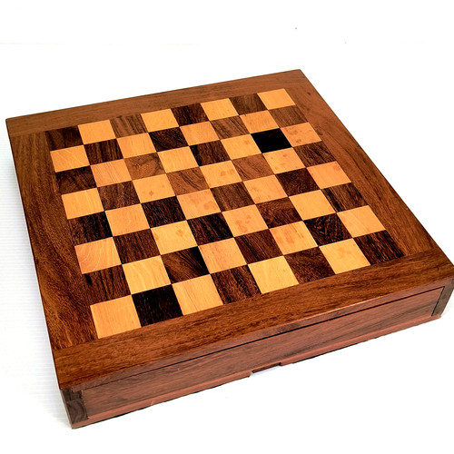 Walnut inlaid chess board - walnut,
