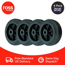 4x Solid Rubber Wheel Black