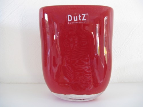 Red glass oval - glass, dutz
