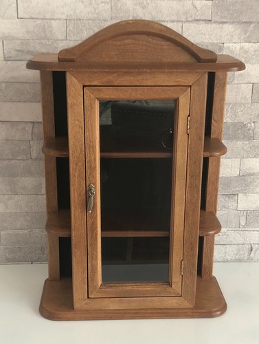 Vintage wood curio cabinet - curio,