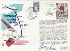 Cover Carried 1st flight London to Paris by Hang glider Signed Glider  pilot