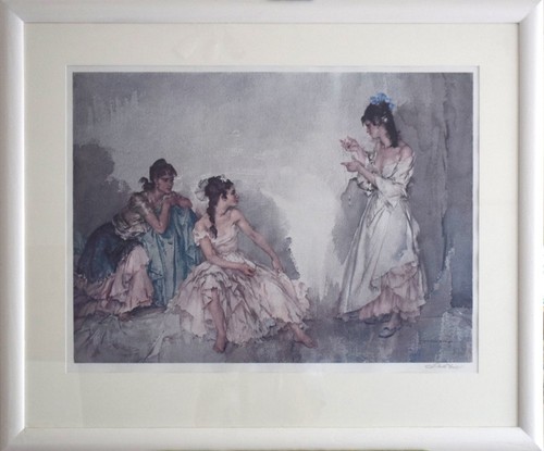 Large framed signed print by - framed,