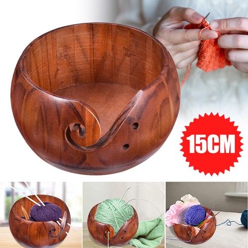 Wooden yarn bowl wool - wooden,