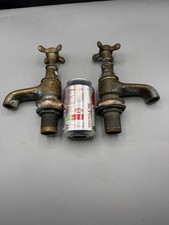 Antique Huge Brass Bath Taps Matching Pair Victorian 1890s Restoration Project
