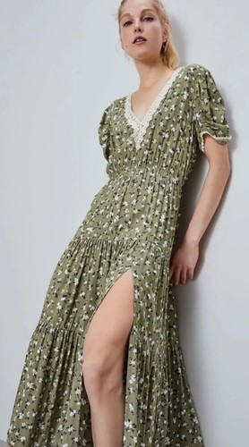 Zara bnwt khaki green floral - bnwt,