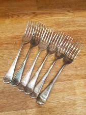 Vintage Cutlery Dessert Forks x6 Resilco EPNS A1 Sheffield Silver Plated