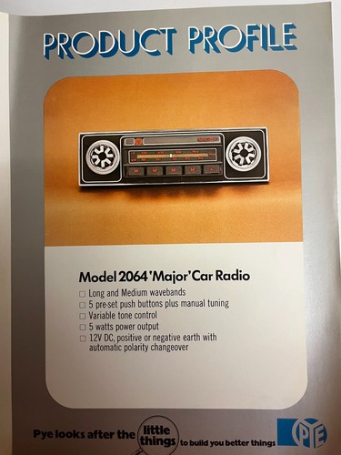 Pye 2064 major - pye, car