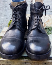 BRITISH ARMY AMMO BOOTS 12 L Black  Drill Parade Vintage Military Cadets EU 47