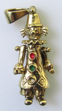 9ct Gold Pendant - 9ct Yellow Gold Articulated Clown Pendant