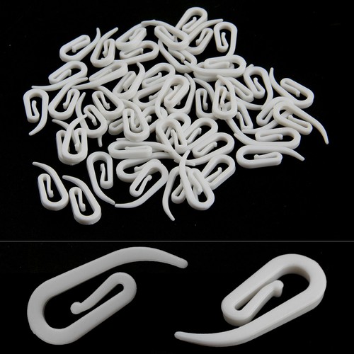 100 pcs white curtain hooks - curtain,