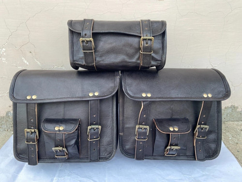 Bag motorcycle leather saddle - motorcycle,