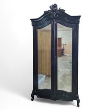 French Carved Armoire Black