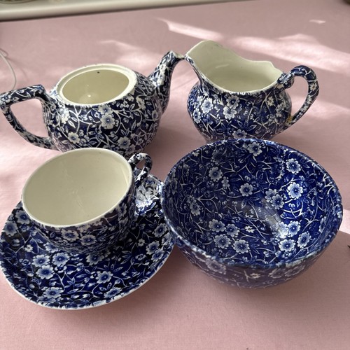 Burleigh calico blue teaset - burleigh,