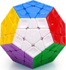 Megaminx Stickerless,Speed Magic Cube 3x3 Dodecahedron Puzzle Cube Twist Travel