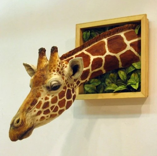 Giraffe head wall sculpture - head,