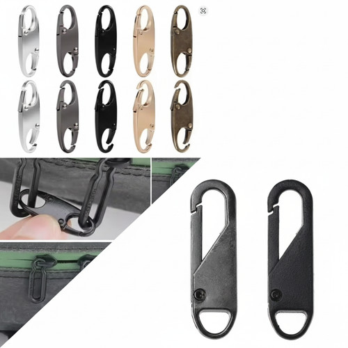 Zipper puller repair - 2x, metal