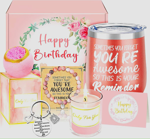 Happy birthday gift set pink - happy, set,