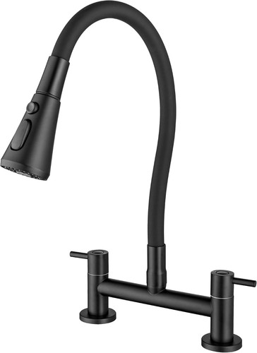 Black kitchen mixer - black, hole