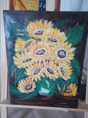 Sunflowers oil canvas with - sunflowers,