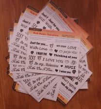 20 x LOVE PHRASES & SYMBOLS LETRASET Job lot Dry Rub On Transfers