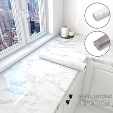 10M Kitchen Marble Worktop Covering Cupboard Self Adhesive Sticker Wrap Film New