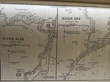 VINTAGE SEA CHART / NAUTICAL MAP 1961 - Rivers ALDE & ORE   - To Frame?