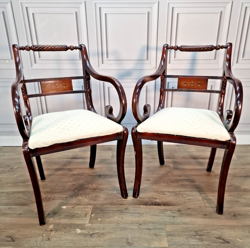 Antique caver armchairs dining - antique,