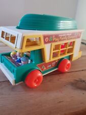 Vintage Fisher Price Little People Play Family Camper Van With Boat