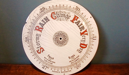 Antique aneroid barometer - aneroid,
