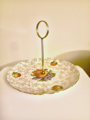 Vintage ceramic cake plate - vintage,