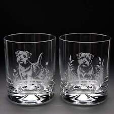 Norfolk Terrier Dog Whiskey Tumbler Glass - Hand Etched/Engraved Gift