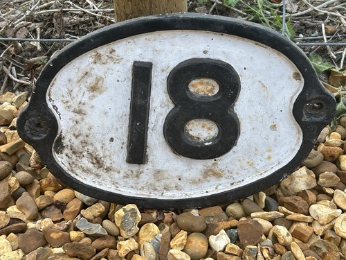 Original cast iron bridge sign - iron,