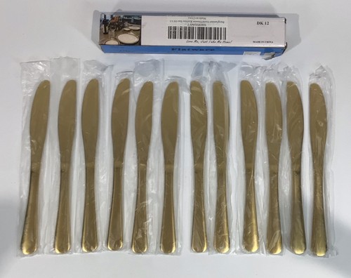 Gold dinner knives set - knives,