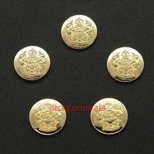 5 Military Buttons Gold Colour