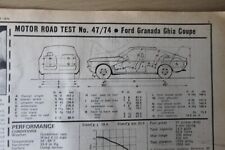 Original 1974 FORD GRANADA Mk1 GHIA COUPE Motor mag road test RENAULT 16 folded