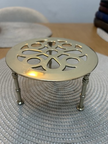 Vintage solid brass trivet - vintage, or